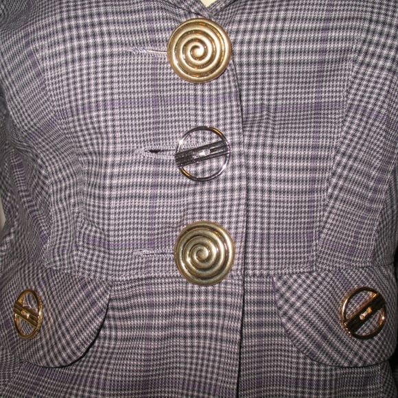 Vintage Y2K Candies Plaid Blazer Jacket Preppy Academia Clueless Corpcore Office - Picture 6 of 8